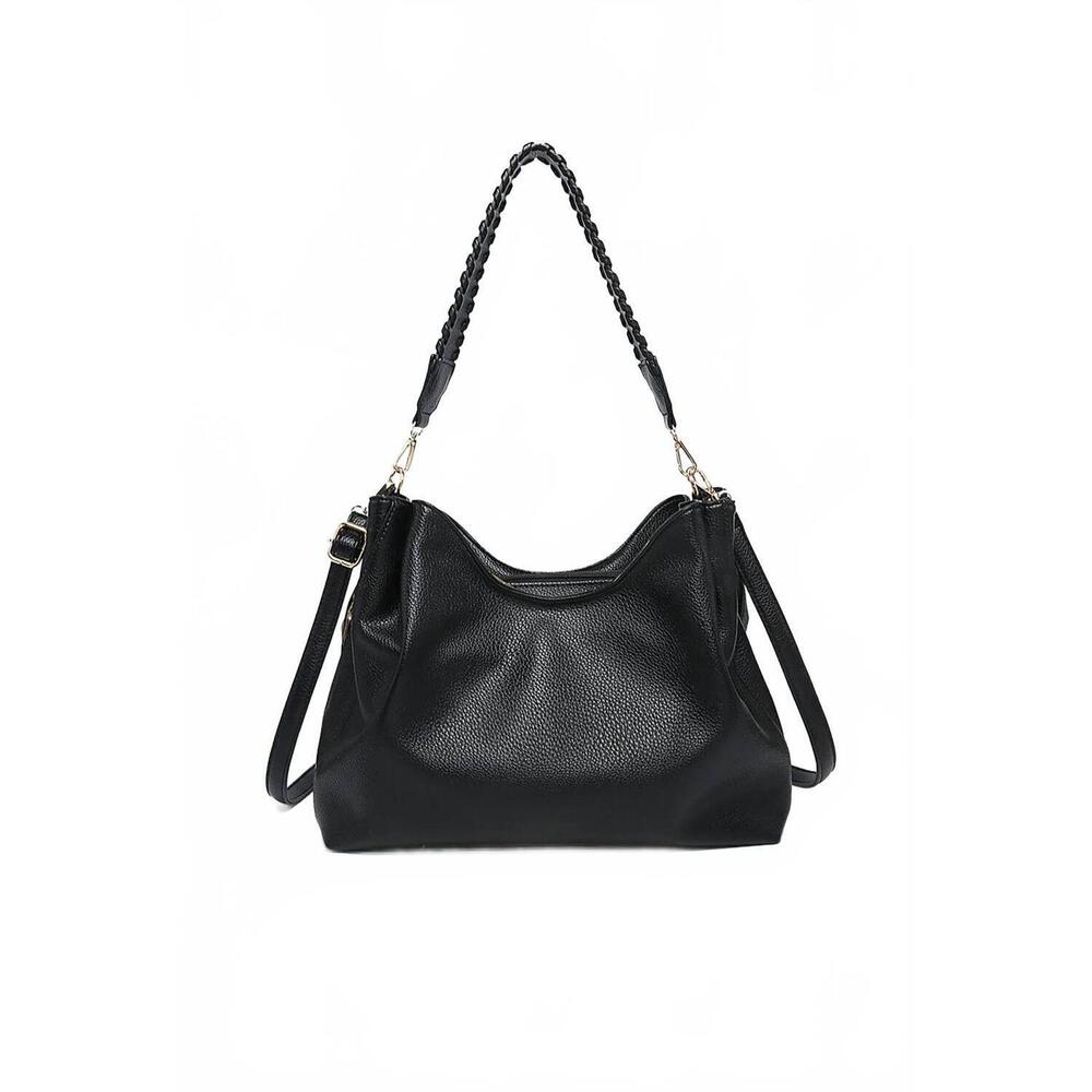 NEW JEN & CO. grace vegan whipstitch tote bag in black